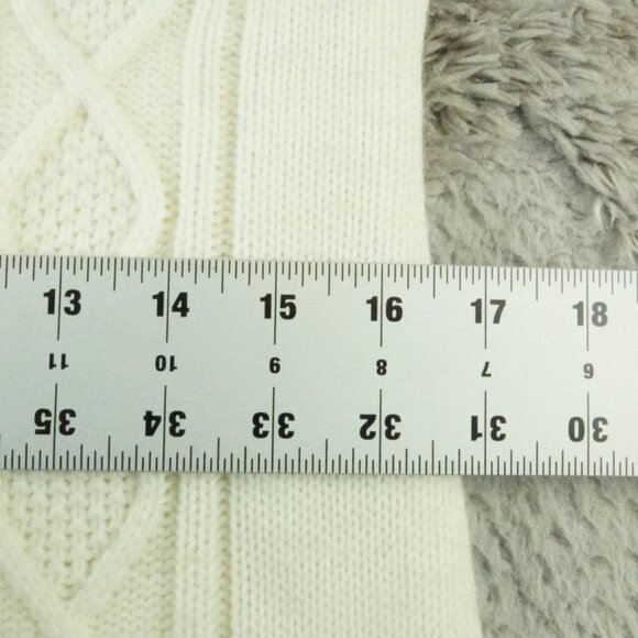 Eliza J Knit Sweater Dress Womens Large White Bell Sleeve Nordic Scandinavian - Picture 8 of 13